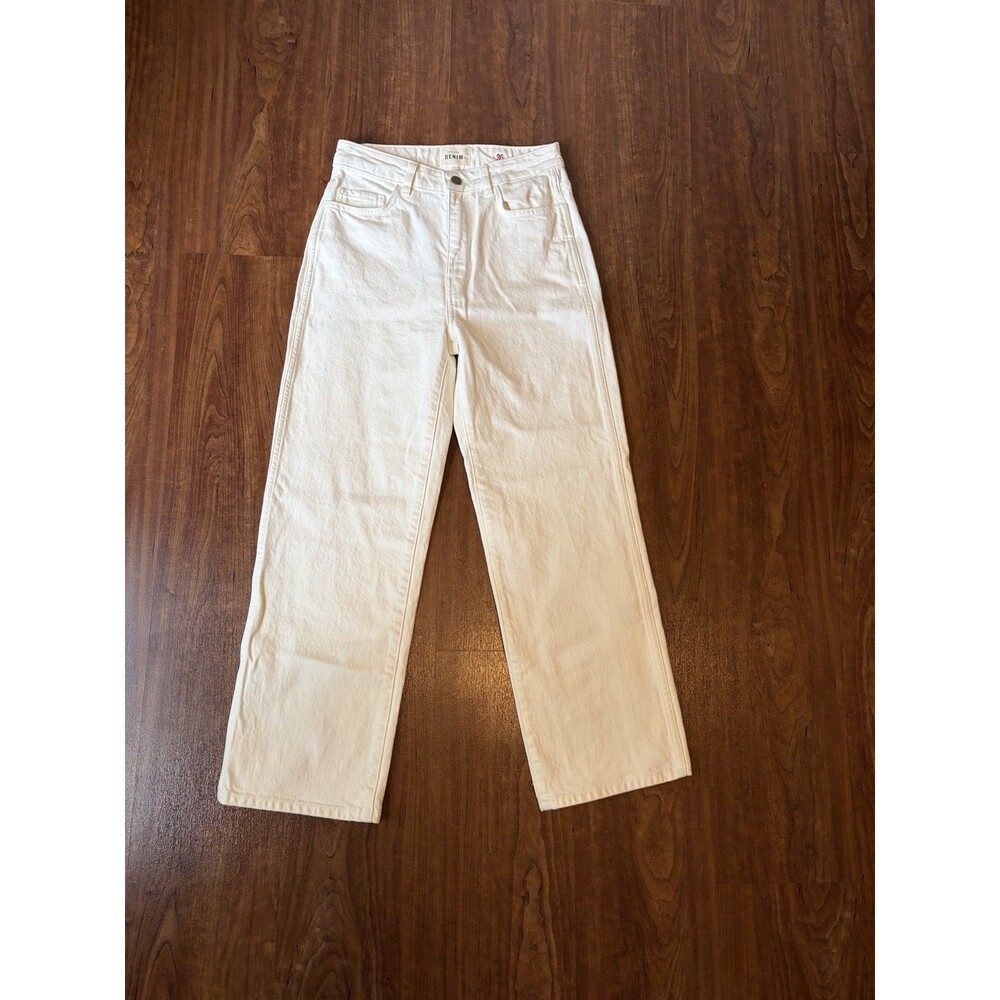 Sezane Jeans Womens 36 Off White The Iconic Straight Leg L'Iconique Droit Denim